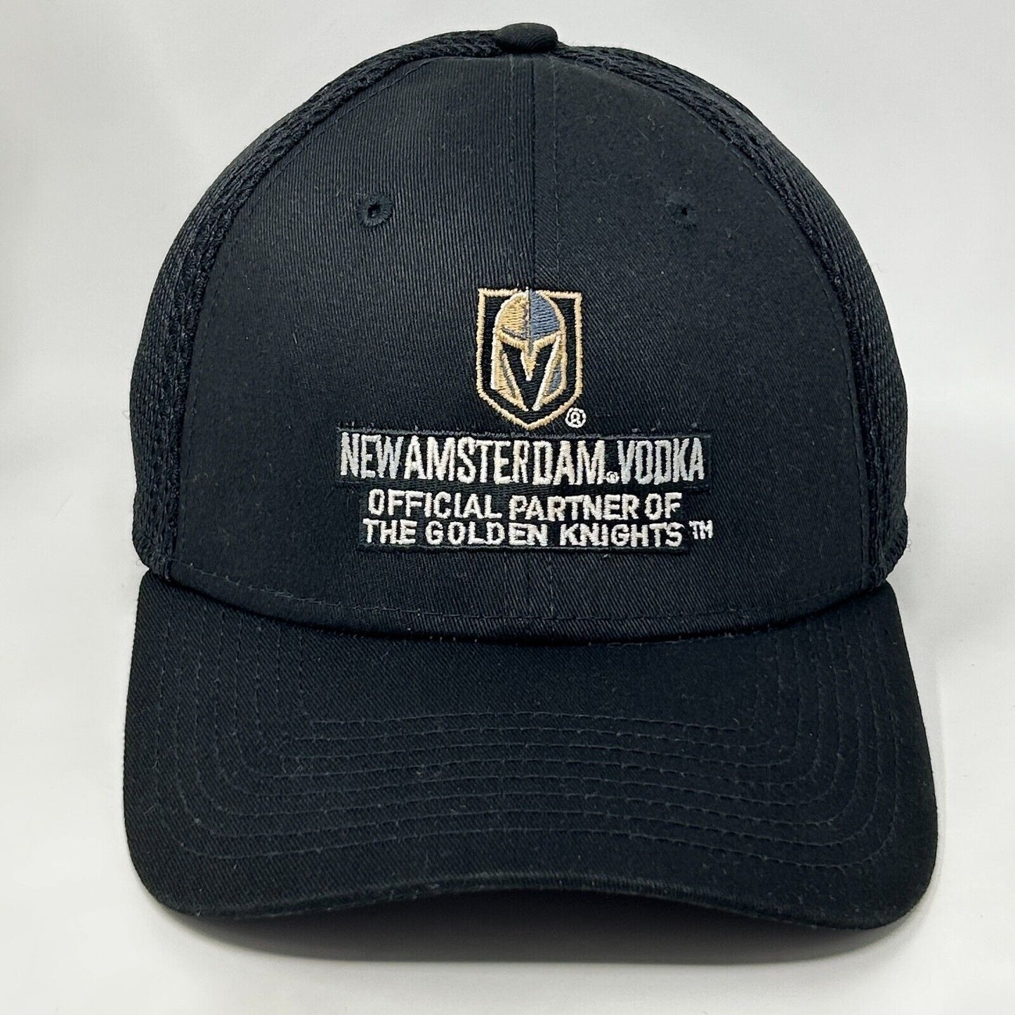 Las Vegas Golden Knights New Amsterdam Vodka Trucker Hat Cap Fitted M-L Black