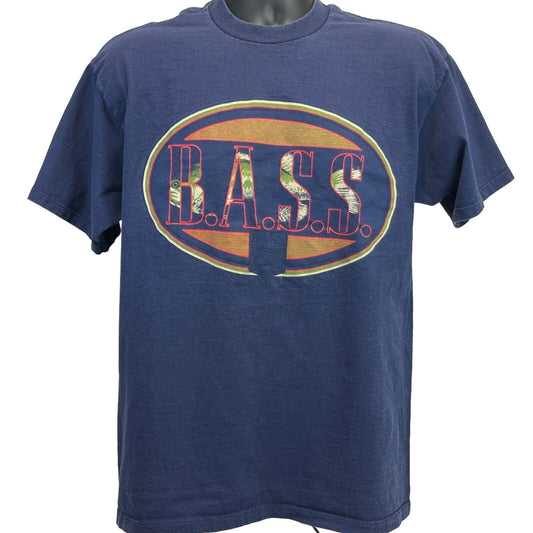 Camiseta vintage de Bass Anglers Sportsman Society para hombre, talla grande, para pesca, pescador, color azul