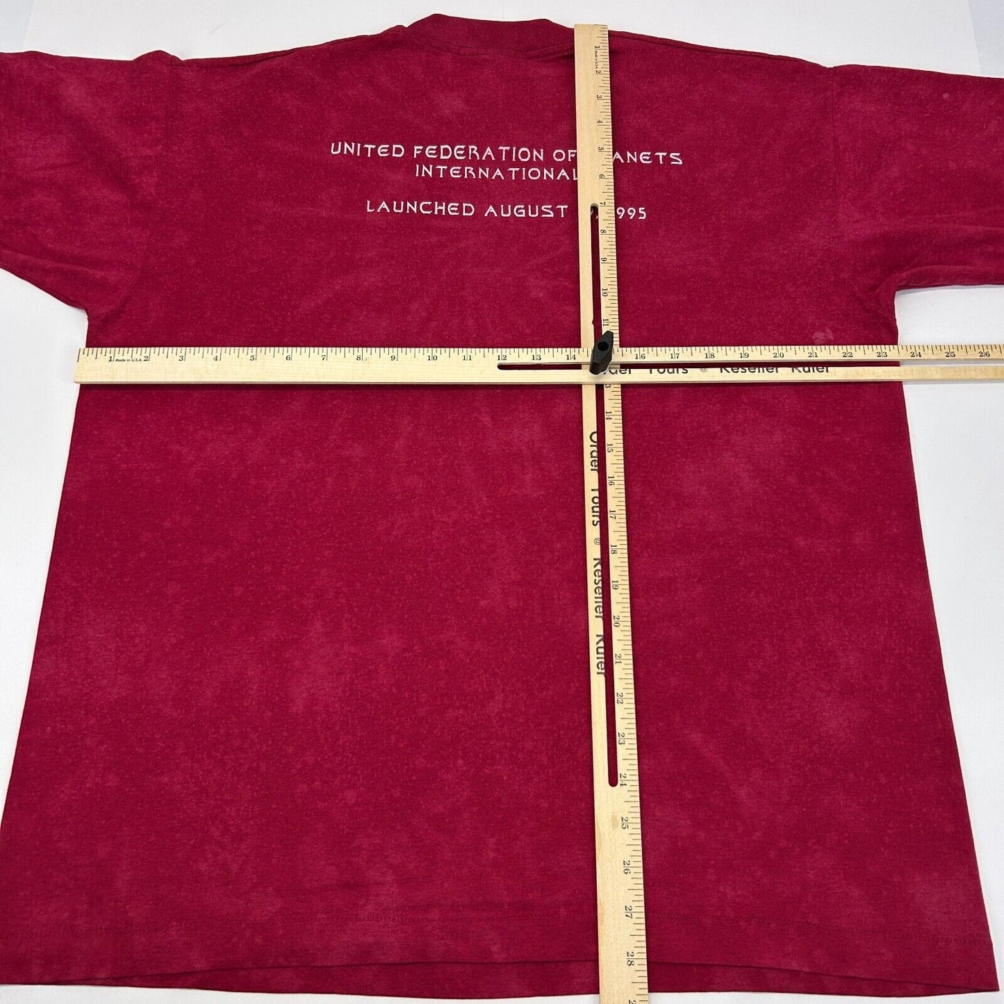 Vintage Star Trek United Federation of Planets T Shirt Mens X-Large UFPI 90s Red