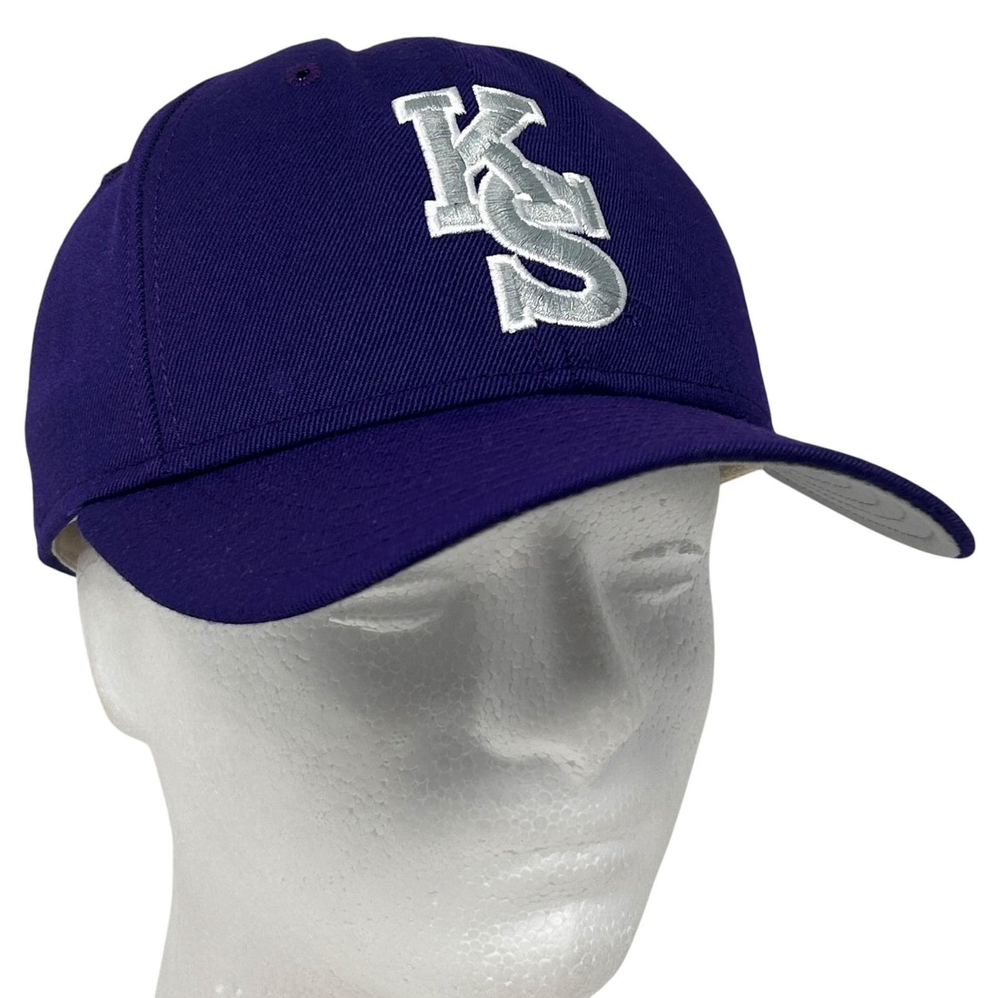 Vintage Kansas State Wildcats Hat Baseball Cap Fitted 7 1/4 University KS Purple - Neon Vintage