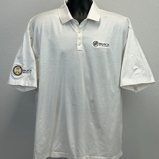 Vintage Nike Golf Buick Scramble Polo Shirt PGA Golfer Golfing Ivory XL X-Large