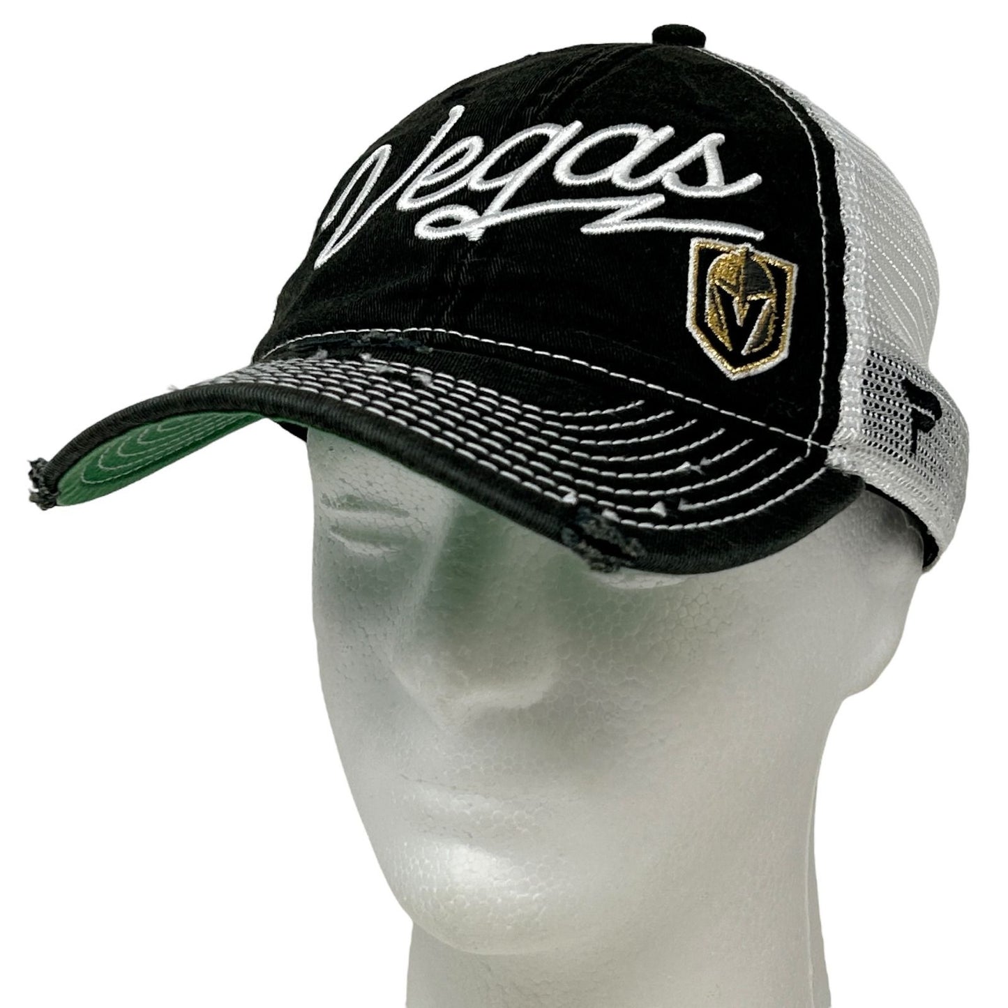 Las Vegas Golden Knights Trucker Hat Baseball Cap Fanatics NHL Snapback Black - Neon Vintage