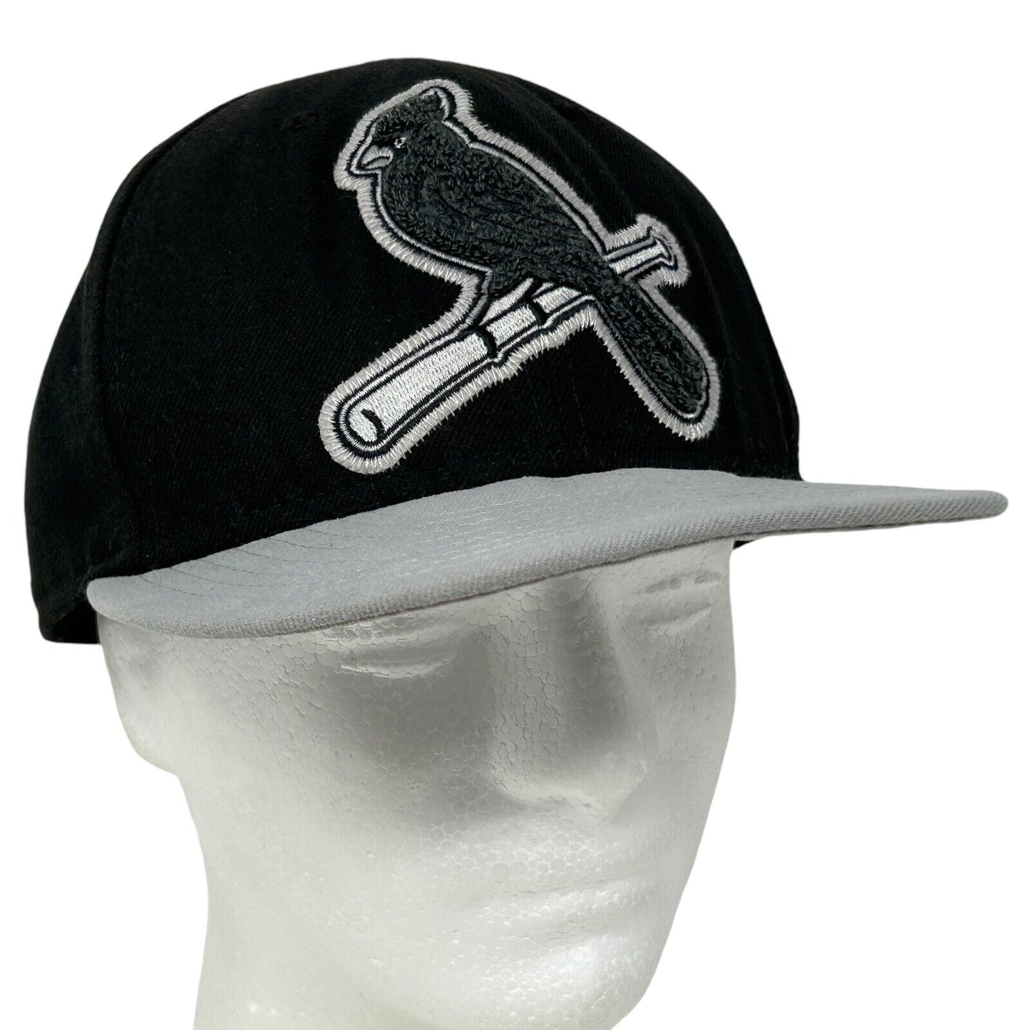 New Era St Louis Cardinals black cap with a gray brim and embroidered cardinal logo on the front