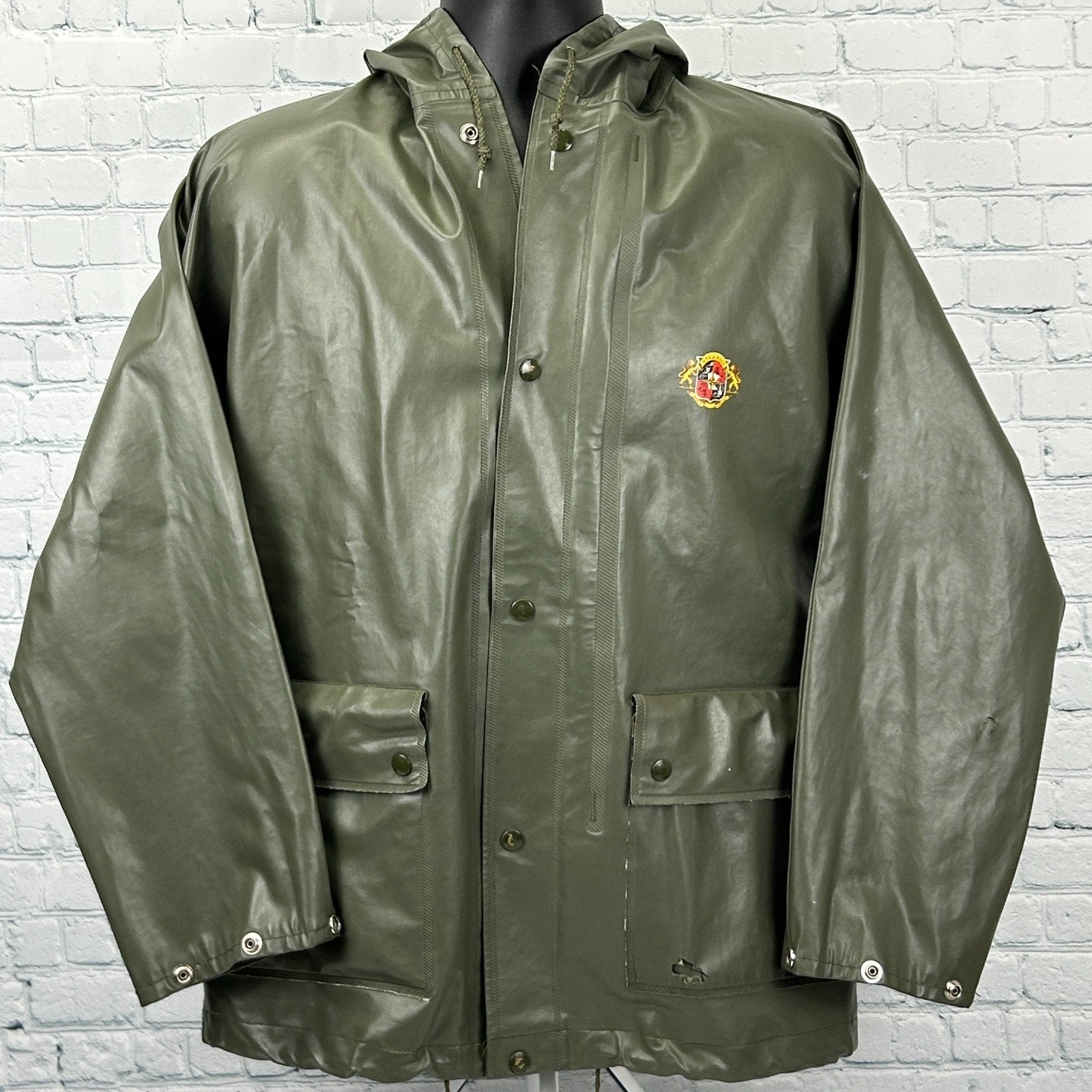 Vintage Jacket Stearns 60s 70s Hooded Raincoat | Neon Vintage