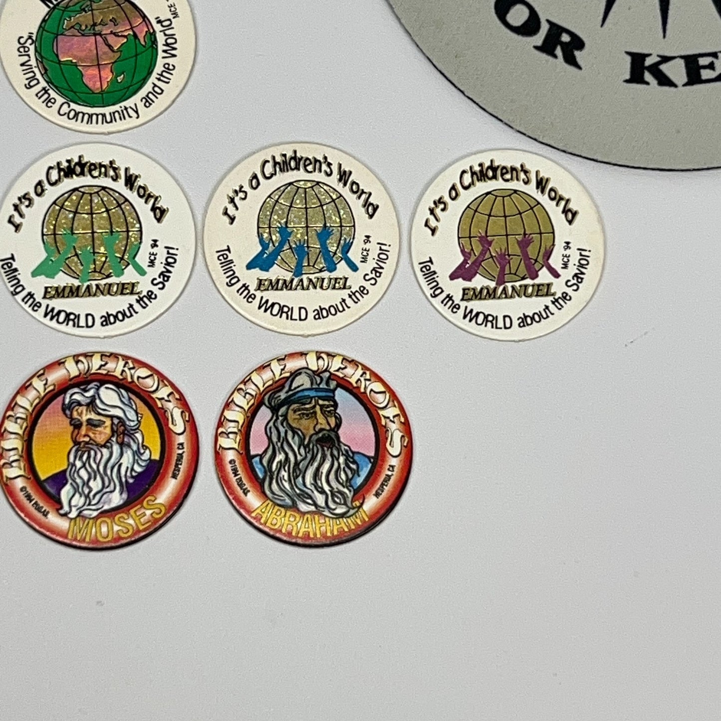 POG 1990s Childhood Pogs Set in Multicolor with Front Designs, vintage