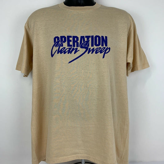 JERZEES 90s T-Shirt Beige Large Front Fill vintage t shirt