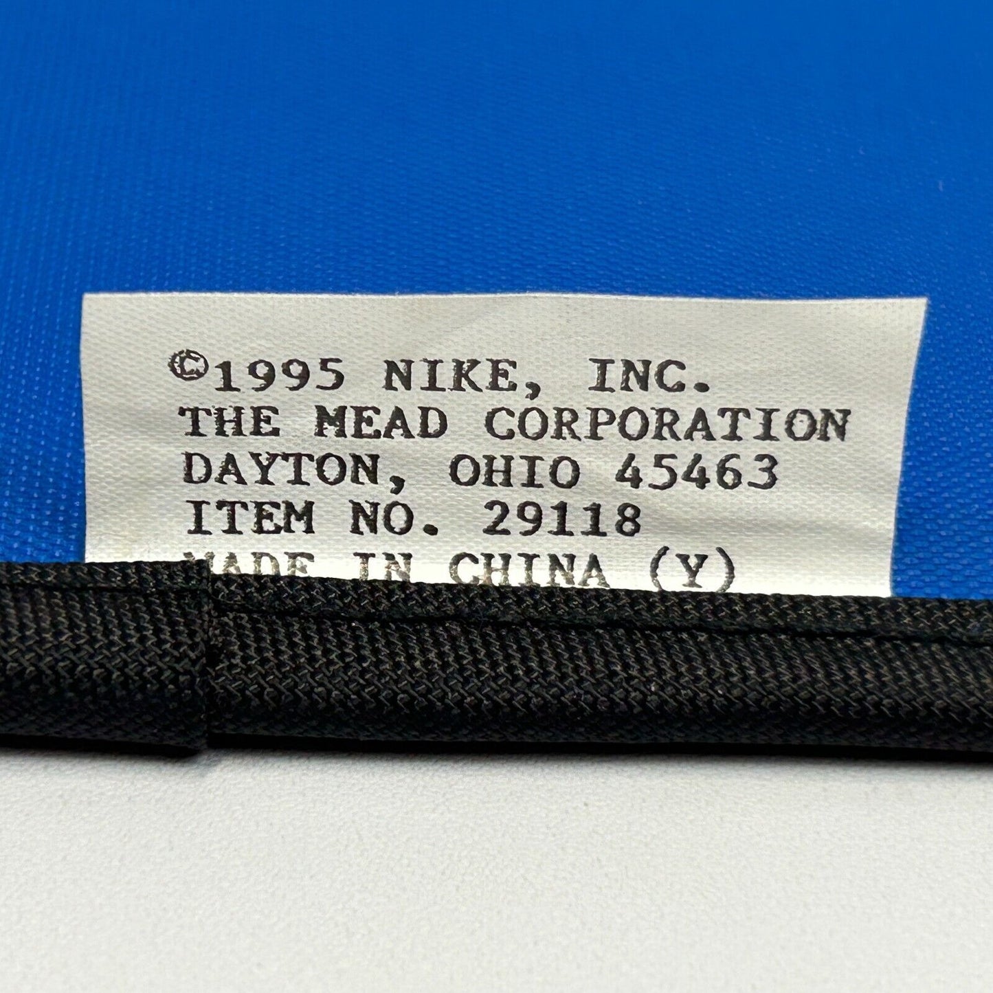 Carpeta de anillas vintage Nike x Mead con tapa de 3 anillas, cuaderno Just Do It, años 90, 1995, azul