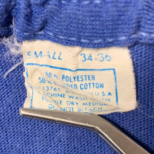 Close-up of a vintage Generic No Brand T-Shirt tag from the 1980s showcasing tag history