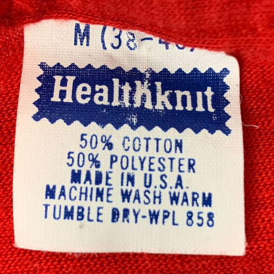 Healthknit t shirt clothing tag label history timeline