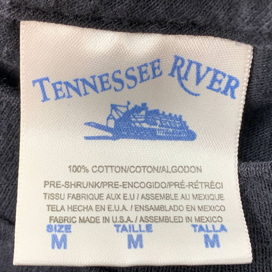 Authentic Tennessee River T-Shirt Tag History from the vintage era with cotton fabric details