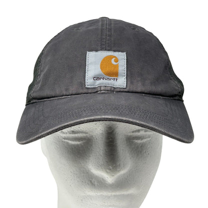 Carhartt Buffalo Trucker Hat Logo Gray Canvas Six Panel Snapback Baseball Cap