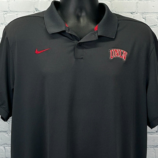 UNLV Rebels Polo Shirt University Nevada Las Vegas Nike Dri Fit Gray L Large