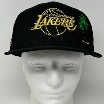 Los Angeles LA Lakers Hat Cap Taco Palm Tree 17x NBA New Era Black Fitted 7 1/2