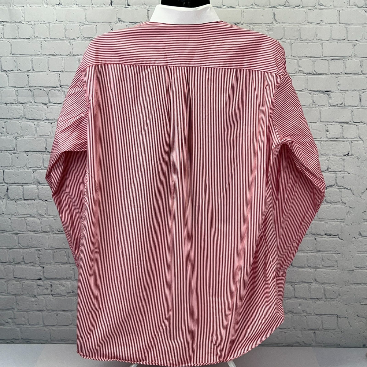 Hemrajani Brothers Dress Shirt 2XL XXL French Cuff Eyelet Collar Red Stripe
