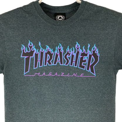 Thrasher 滑板杂志 T 恤小号滑冰滑板火焰男式蓝色