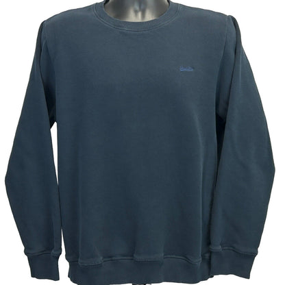 Superdry Navy Blue Sweatshirt Super Soft Fleece Crewneck Embroidered Logo XL