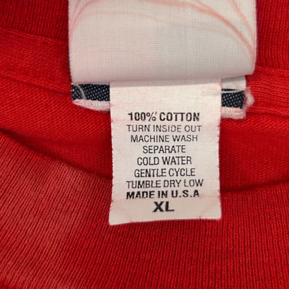 Vintage 90s Tommy Hilfiger T Shirt Embroidered USA Made Tie Dye Red XL X-Large