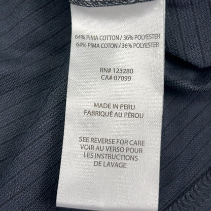 Travis Mathew Bayfront PENTA Polo Shirt Black Striped Short Sleeve Mens L Large