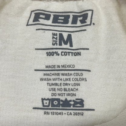 PBR Professional Bull Riders Cowgirl T Shirt Womens M Medium Beige Short Sleeve