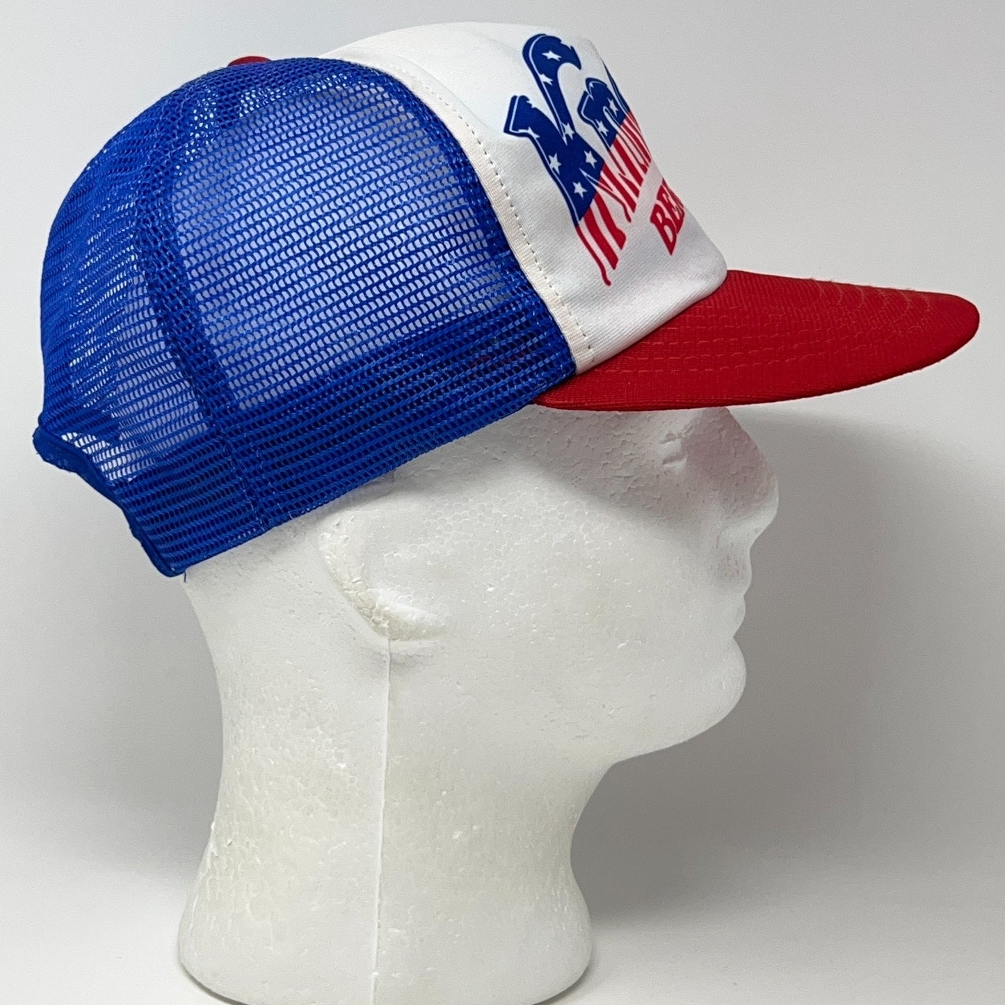 Vintage 80s Knotts Berry Farm Trucker Hat Baseball Cap Atlas Mesh Snapback Blue