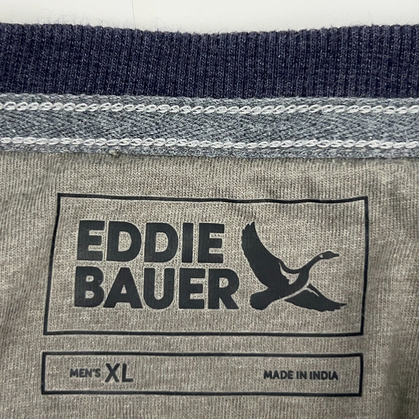 Eddie Bauer Thermal Henley XL X‑Large Blue Cotton Polyester Long Sleeve Shirt