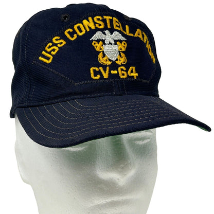 USS Constellation CV-64 Snapback Hat Vintage 70s Navy New Era USA Baseball Cap