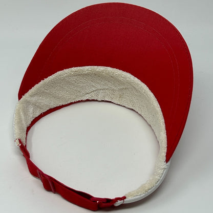 Vintage 80s 90s Collegiate Pacific Visor Hat Cap CP Logo Strapback White