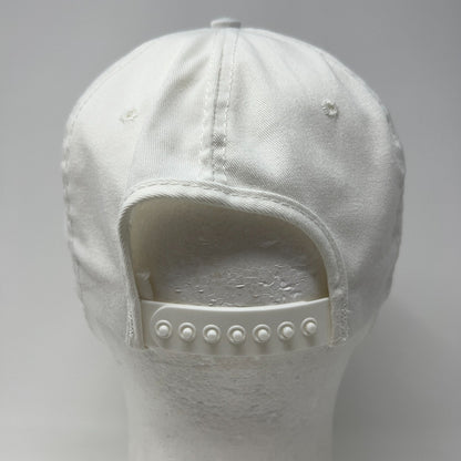 Vintage 90s US Navy Hat Baseball Cap USN Military Snapback White Made In USA