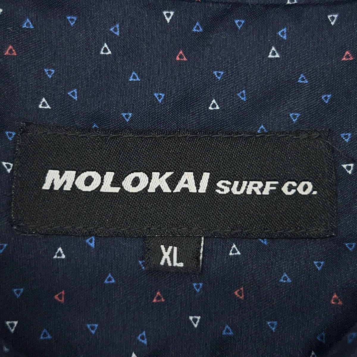 Molokai Surf Co Button Front Shirt Mens XL X-Large Red White Blue Triangles