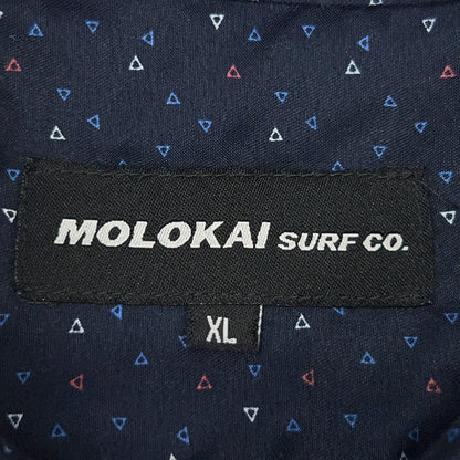 Molokai Surf Co Button Front Shirt Mens XL X-Large Red White Blue Triangles