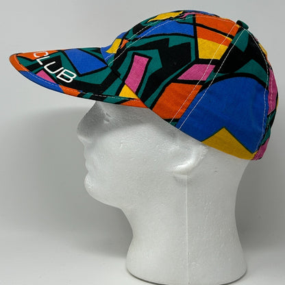 Vintage Beach Club Long Bill Dad Hat Cap Flex Fitted M-L Green 80s Tropical