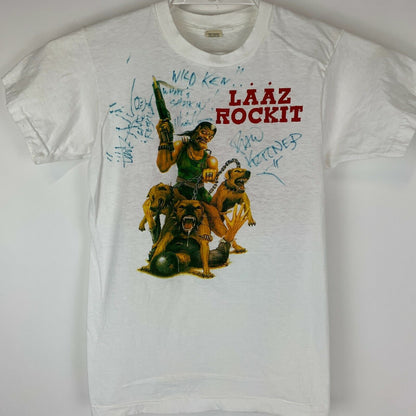 Laaz Rockit Signed Vintage 80s T Shirt Autographed 87-88 Tour Band USA Made XS