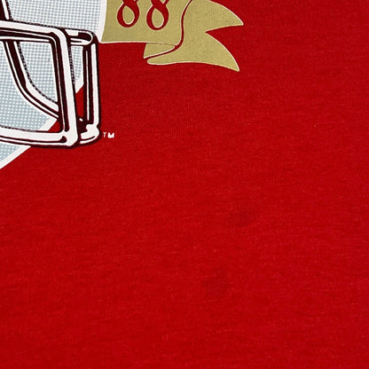 Vintage 80s San Francisco 49ers 1988 Super Bowl Champions T Shirt M Medium Red