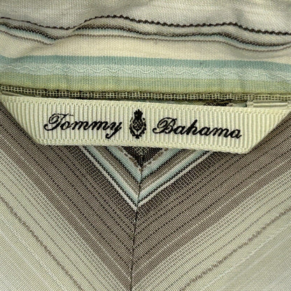 Camisa de campamento hawaiana con botones delanteros de seda Tommy Bahama, color beige, grande