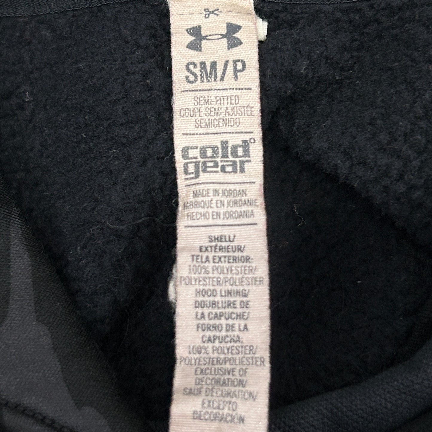 Under Armour UA Storm Semi Fitted Hoodie Hooded Sweatshirt Logo Black S Small