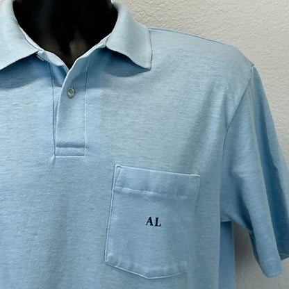 Vintage 80s Hewlett Packard Sales Support Team Polo Shirt Computers Blue L Large