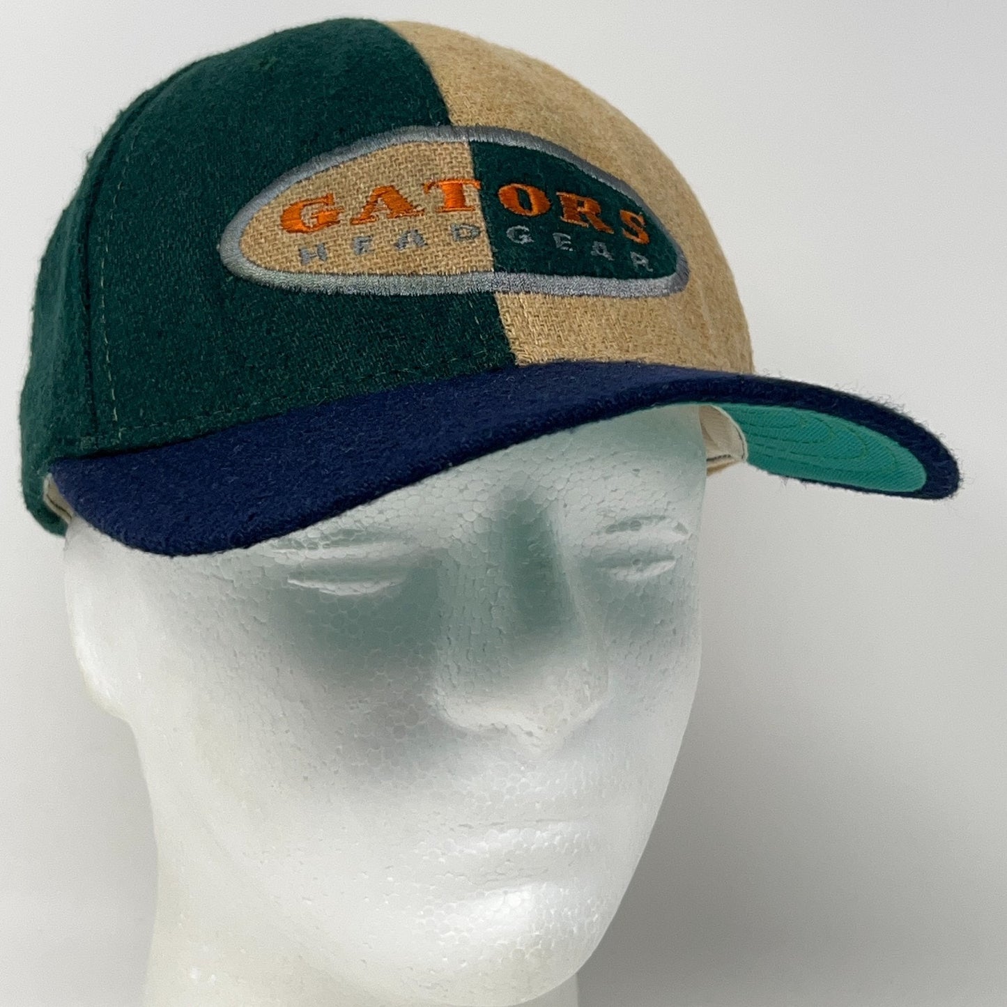 Vintage 90s Florida Fighting Gators Hat Baseball Cap University Strapback Beige