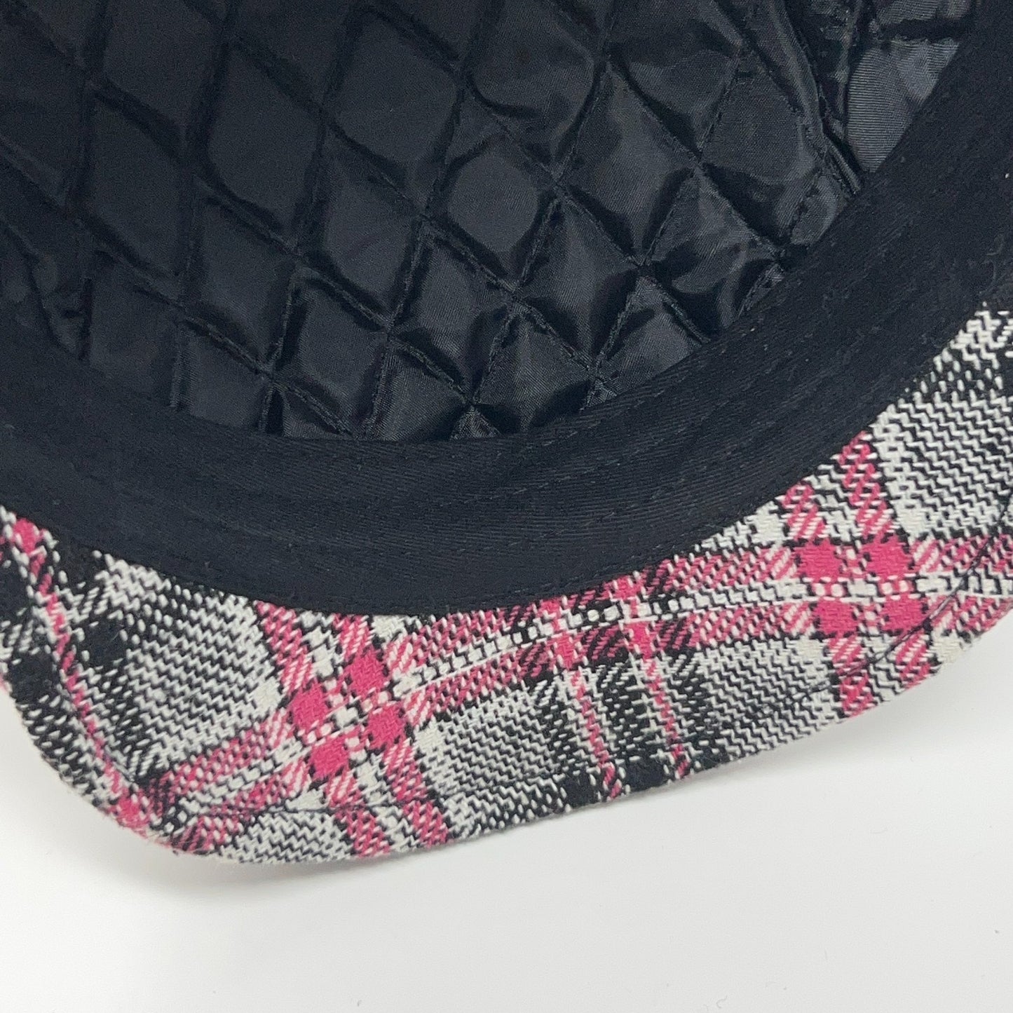 UBI Wool Blend Plaid Flat Cap Hat Ivy Newsboy Cabbie Driving Pink 57cm M Medium