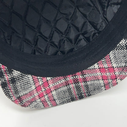 UBI Wool Blend Plaid Flat Cap Hat Ivy Newsboy Cabbie Driving Pink 57cm M Medium