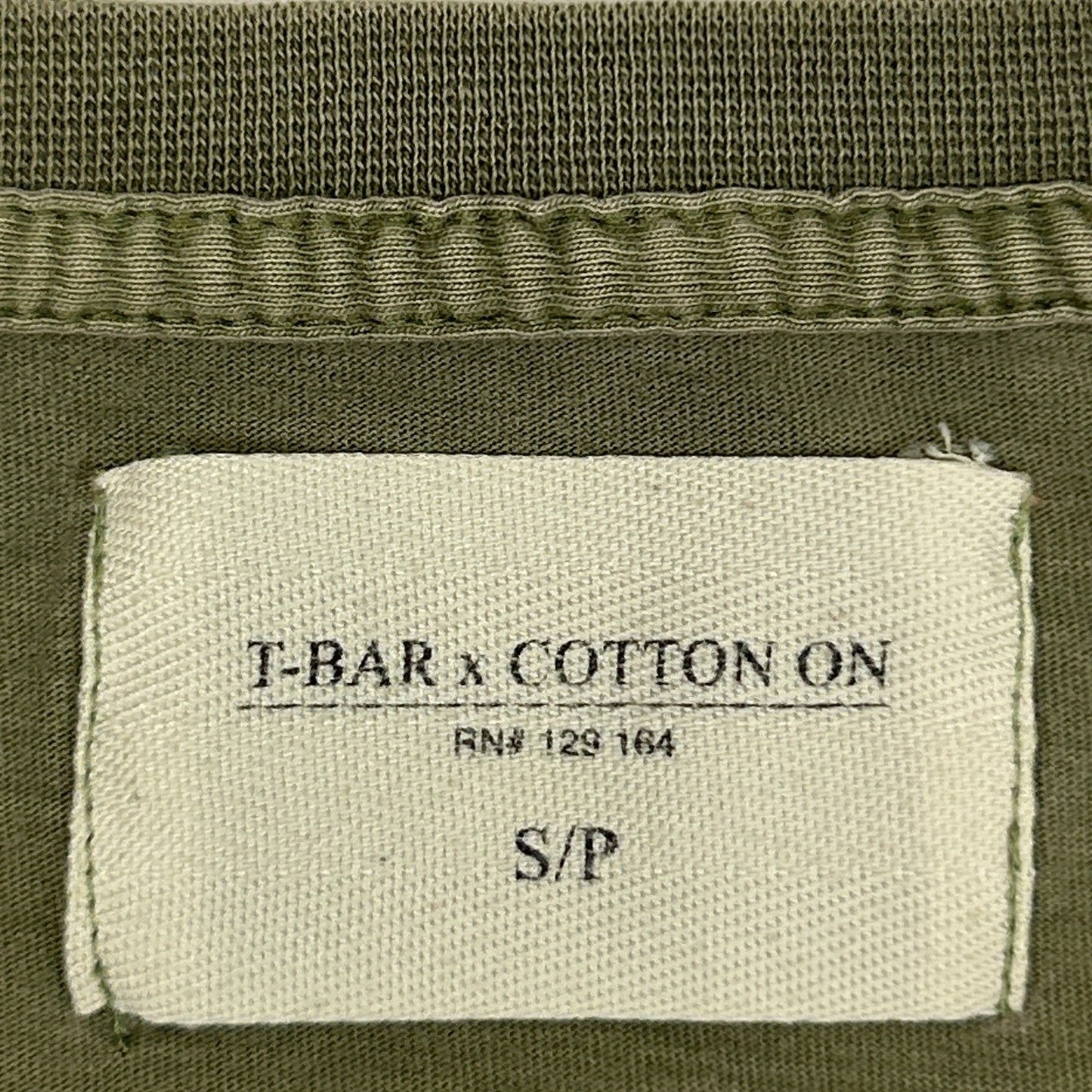 T-Bar x Cotton On T Shirt Mens S Small Green Hand Palm Tree Long Sleeve Tee