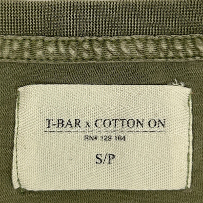 T-Bar x Cotton On T Shirt Mens S Small Green Hand Palm Tree Long Sleeve Tee