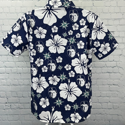 Seattle Mariners Lou Piniella Hawaiian Shirt SGA Short Sleeve Blue XL X-Large