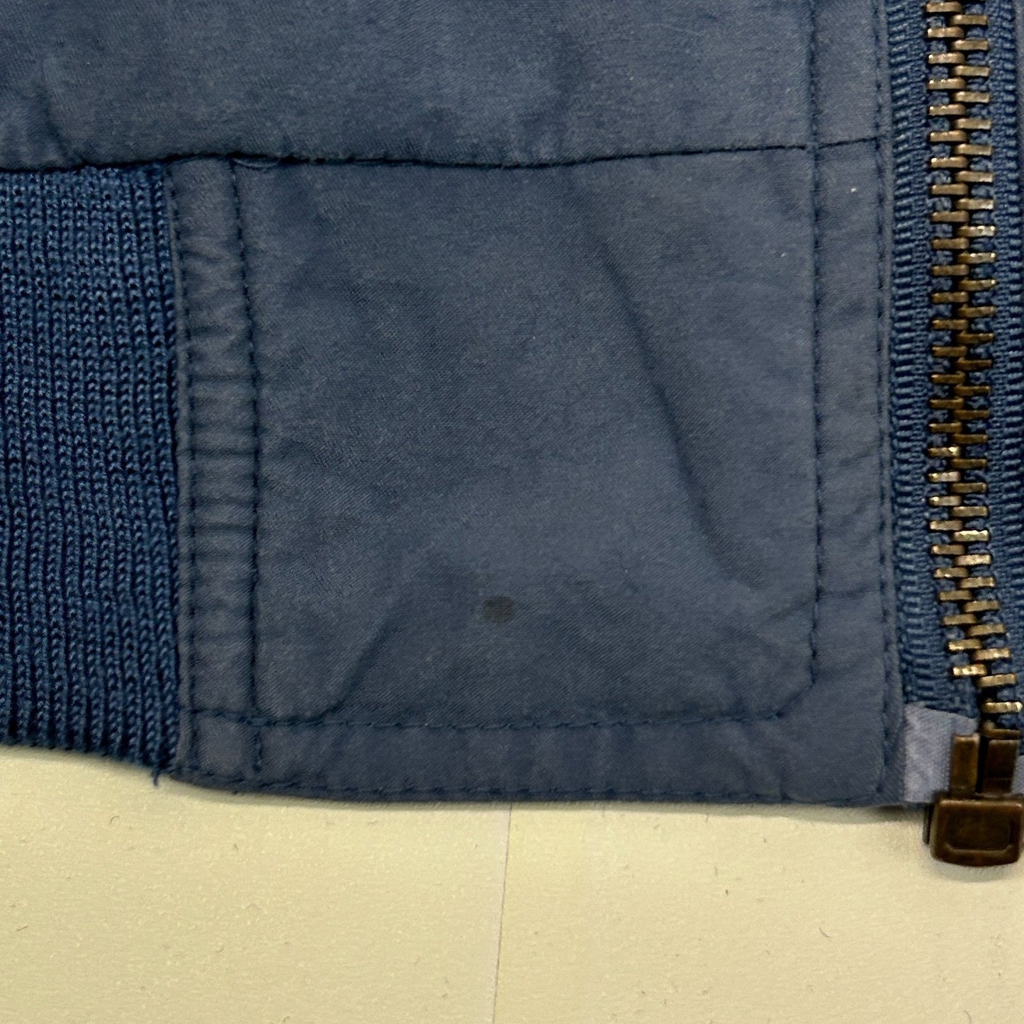 Vintage 90s Westvaco Jacket Evadale Texas Hartwell Via Sport Blue Mens L Large