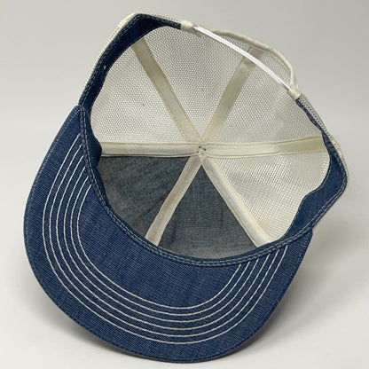 Vintage Contracting Material Co Wheeling Illinois Denim Trucker Hat Baseball Cap