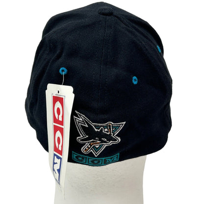 Gorra de béisbol de mezcla de lana de hockey de la NHL de SJS San Jose Sharks, color negro, talla L-XL