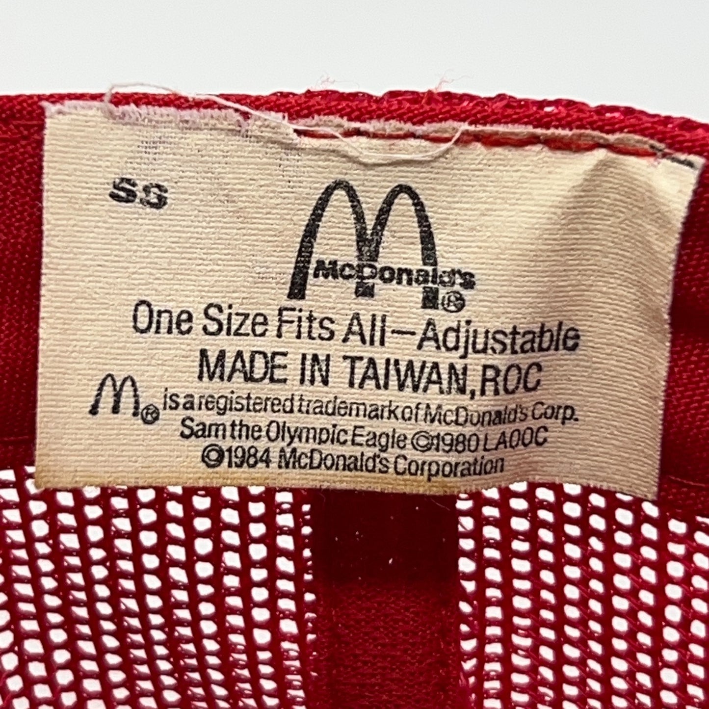 Vintage 80s USA Olympics McDonalds Trucker Hat Baseball Cap Mesh Snapback Red