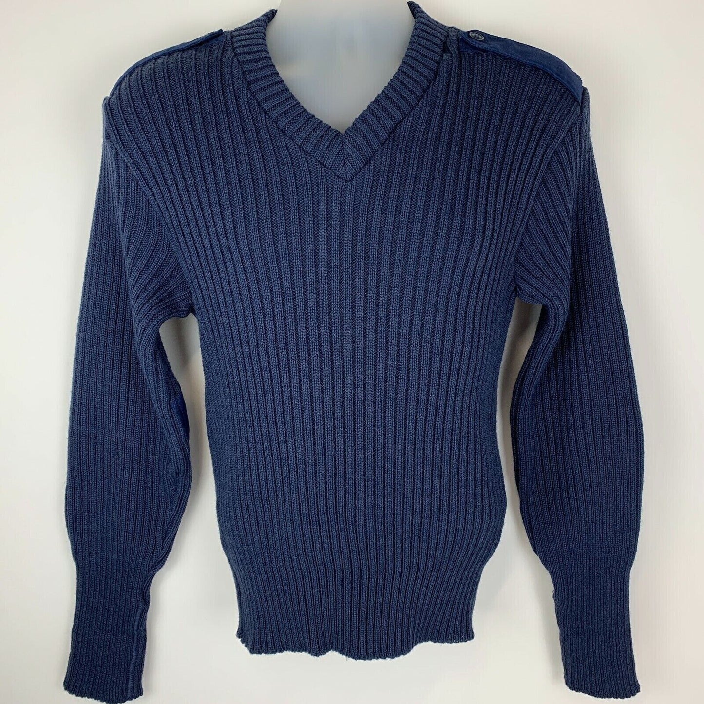 Brigade Quartermaster Vintage 80s Sweater Medium 40 Woolly Pully Wool Mens Blue