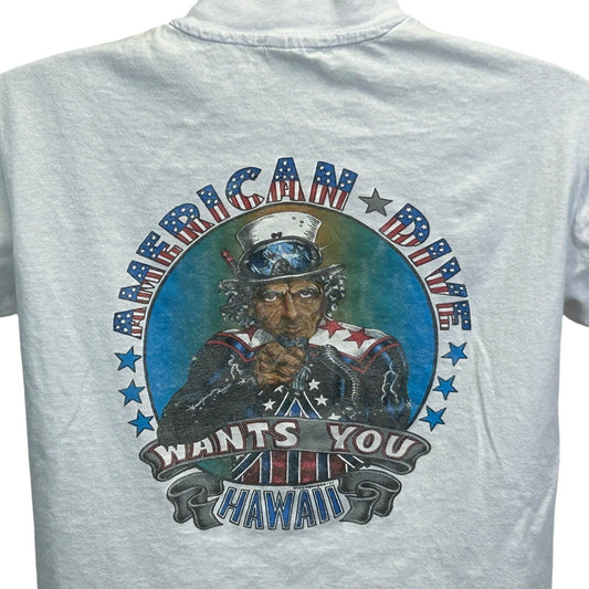 Vintage 80s American Dive Oahu Hawaii T Shirt SCUBA Diving USA Blue M Medium