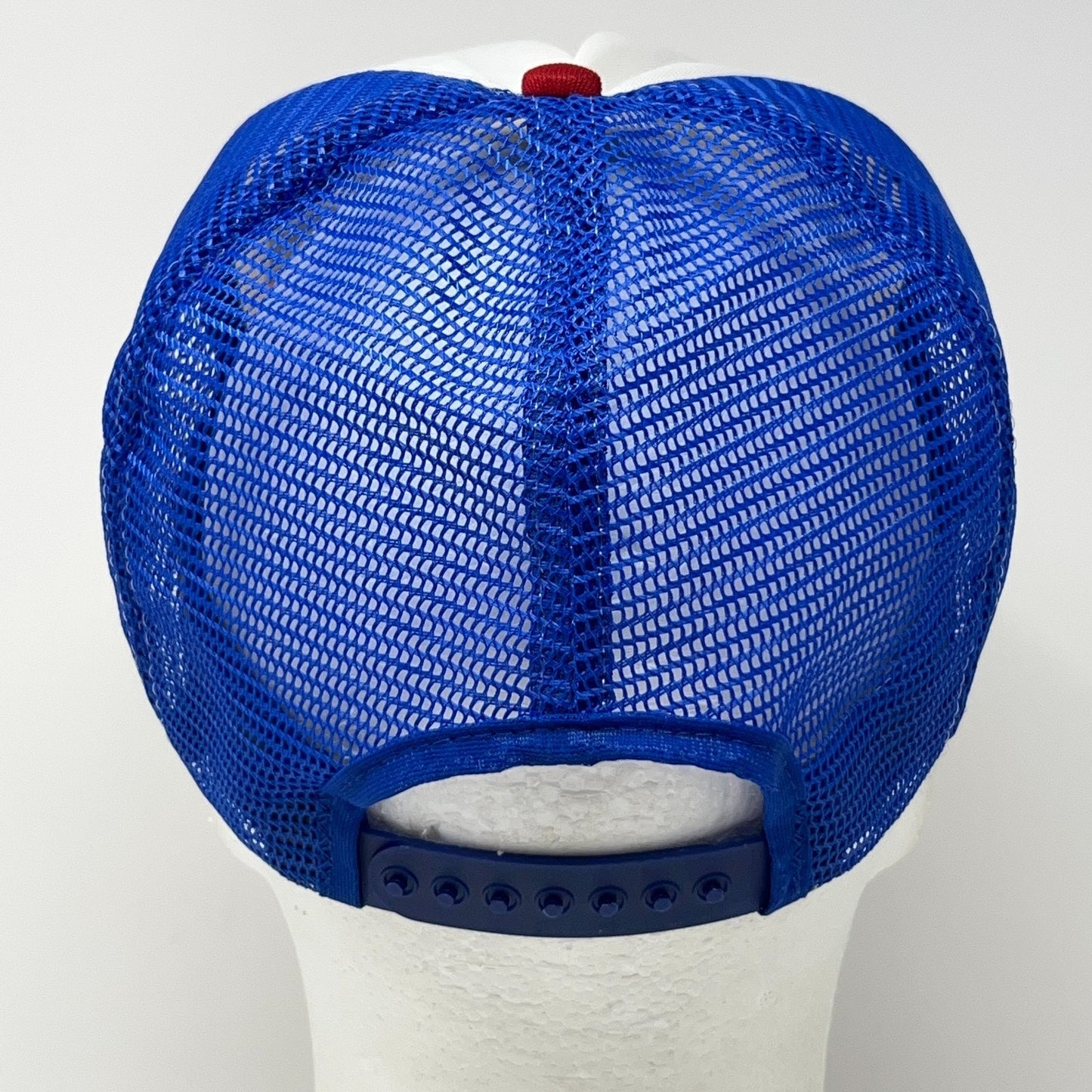 Vintage 80s Knotts Berry Farm Trucker Hat Baseball Cap Atlas Mesh Snapback Blue