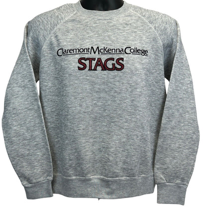 Claremont McKenna College Stags Vintage 90s Sweatshirt Small NCAA CMC Mens Gray